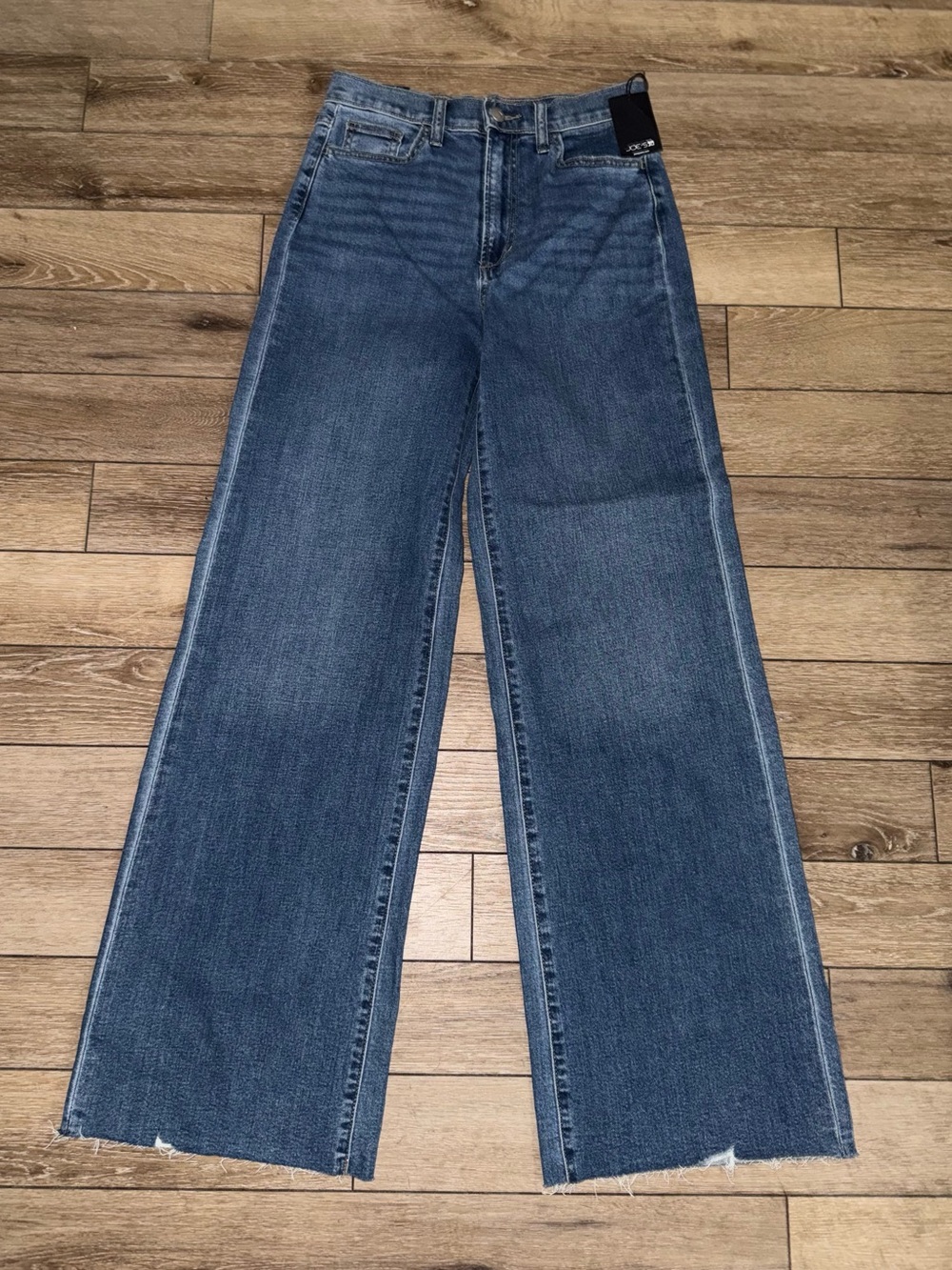 NEW Joe's High Rise Wide-Leg Raw Hem Empower Medium Wash Denim Blue Jeans 26x32 - Picture 4 of 12